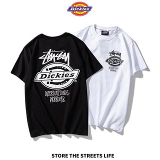 Dickies &amp; STUSSY เสื้อยืดแขนสั้น ผ้าฝ้าย พิมพ์ลาย สไตล์คลาสสิก แฟชั่น สําหรับทุกเพศ