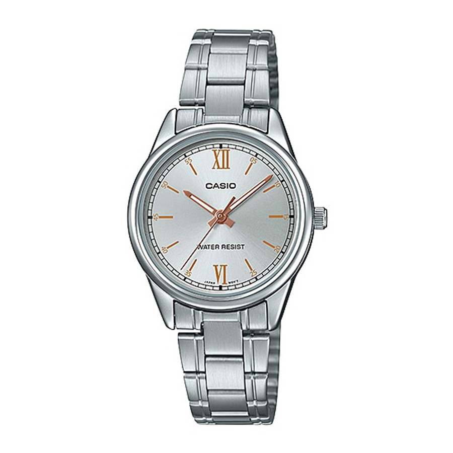Casio Standard นาฬิกาข้อมือผู้หญิง สายสเตนเลส รุ่น LTP-V005,LTP-V005D,LTP-V005D-7B2 - สีเงิน