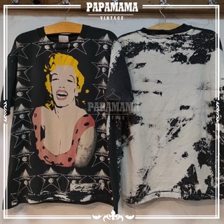 [ Marilyn Monroe ] มาริลิน มอนโร เสื้อสกรีนกัดกรด acid wash วินเทจ  papamama vintage