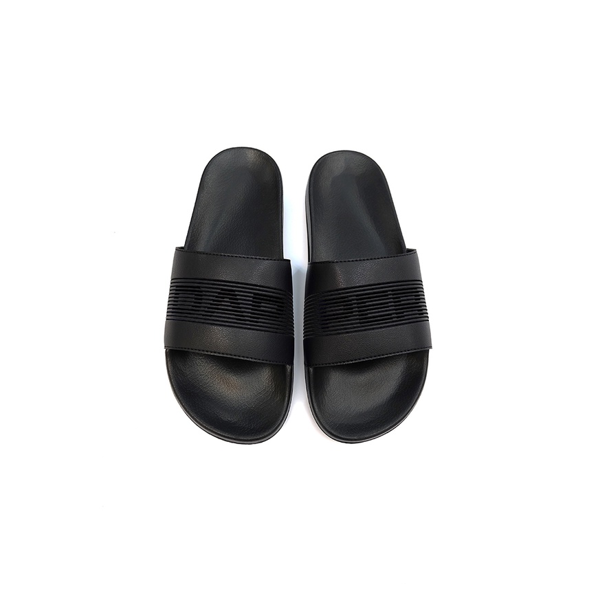 DAPPER รองเท้าแตะ Monochrome Embossed Stripe Pool Slide Sandals สีดำ ...