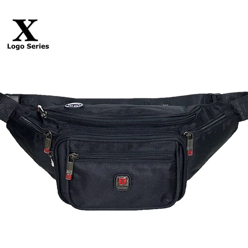 X Logo Multi-Zipper Premium Men กระเป๋าคาดเอวกระเป๋ากระเป๋ากระเป๋าคาดหน้าอก