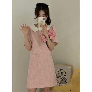 &lt;INSTOCK&gt; Madeline Dress เดรสสั้นสีชมพู