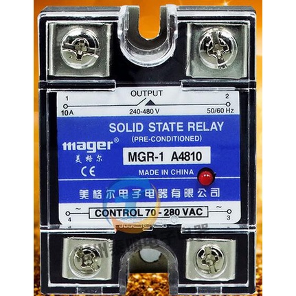 HB mager ของแท้ใหม่ SSR รีเลย์โซลิดสเตตเฟสเดียว 10A 220VAC-AC MGR-1 A4810 AC-controlled AC 240-480V 