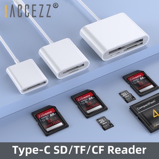 !!! Accezz 3 Trong 1 Type-C อะแดปเตอร์ Tf Sd Cf ’U;U;C Th’ Nh’ Otg Nhé V’N Nh’ G’N ’Ân Nh’ G’N ’Ân Flash Cho Ipad Pro Huawei Macbook Lo’I C การ์ดรีดเดอร์สําหรับ Ipad หัวเว่ยอ่านหนังสือ