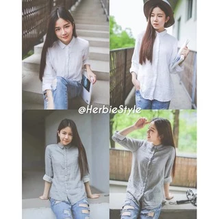 37-45“ เสื้อเชิ้ตแขนยาว สีพื้น คอปก พาสเทล ผ้าสาลู เสื้อทำงานผู้หญิง สไตล์ญี่ปุ่น herbiestyle