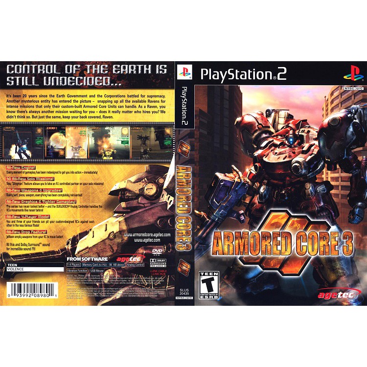 ARMORED CORE 3 [PS2 US DVD5 1 Disc] Shopee Thailand