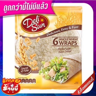 เดลีซัน แผ่นแป้งธัญพืช 9 นิ้ว 360 กรัม Deli Sun Whole Wheat Tortillas 9" 360g