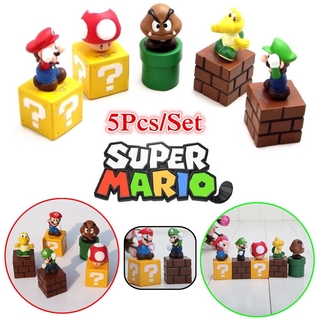 ฟิกเกอร์ Super Mario Bros Mario Luigi Yoshi ของเล่น สําหรับเก็บสะสม 5 ชิ้น