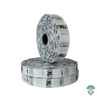 ป้ายไชร์ ป้ายทอพื้นขาว FF S M L XL 2XL 3XL 4XL 1 ม้วน37โหล (พร้อมส่ง)