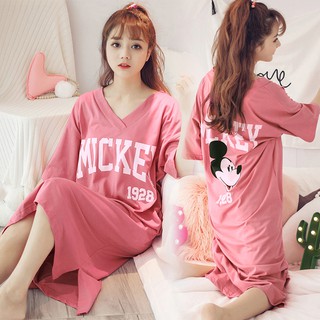 Korean Sleeping skirt Women Sexy Lace Satin Lingerie Smooth Nightwear Sleepwear  สีล้วน แบบลายใหม่เนื้อผ้าพรีเมี่ยมสุดๆ