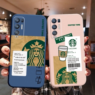 เคสซิลิโคนนิ่ม ขอบตรง ลาย Starbucks สําหรับ OPPO Reno6 Z 5G Reno 5 Pro 4 4G 3 Reno2 Z F