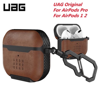 Uag ของแท้ เคสหูฟังหนังนิ่ม พร้อมคาราบิเนอร์ หรูหรา สําหรับ AirPods Pro 1 2