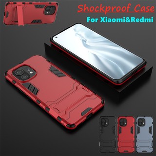 เคสโทรศัพท์กันกระแทกสำหรับ Xiaomi MI 11 10 T 10T POCO M3 X3 NFC pro x3pro MI11 MI10 MI10T Pro Ultra Lite Redmi 9 9A 9C 9T 10X Redmi9 Redmi9T Note 9 9S 9T Note9 Note9T Note9S Pro max ป้องกันการตกยืนปกแข็ง, กันน้ำกลับเชลล์