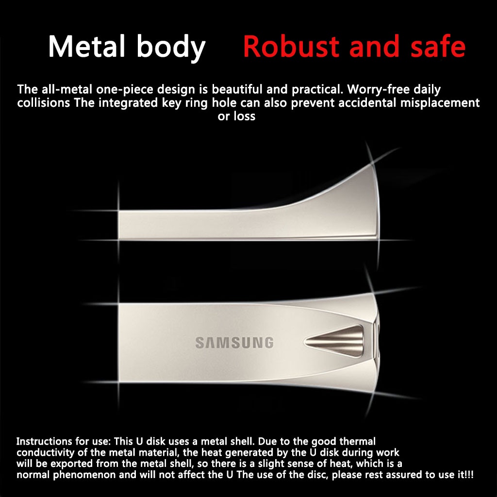 SAMSUNG แฟลชไดรฟ์โลหะ Usb 3.0 256GB 512GB 1TB 2TB 64GB 128GB 16GB 32GB 16GB 8GB ความเร็วสูงสําหรับอ่านหนังสือ
