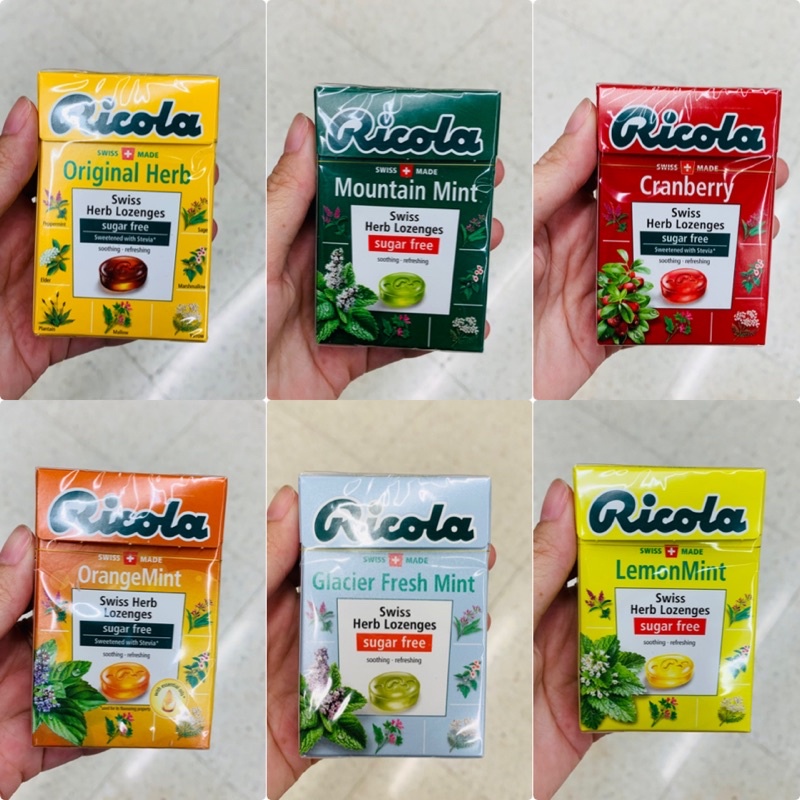 Sugar Free!!! Ricola Swiss Herb candy ลูกอมสมุนไพร ปราศจากน้ำตาล 6 รสชาติ นำเข้าจากสวิสเซอร์แลนด์ ขน