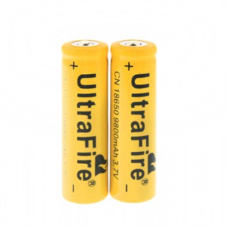 2x9800 mAh แบตเตอรี่ชาร์จไฟฉาย Li-ion 18650 9800mAh 3.7V 2 ชิ้น /ถ่านชาร์จโซลาร์เซลล์ Rechargeable Battery 18650