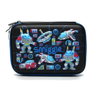 ✈✈ Smiggle Hardtop Pencil Case กล่องดินสอ สมิกเกอลายหุ่นยนต์ สีดำ ของแท้ ✈✈ AUD พร้อมส่ง!!