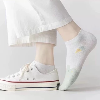 syshop899 ถุงเท้าข้อสั้น ลายไอศกรีม [ 1 เซตมี 5คู่ ]ใส่ได้ทั้ง ช/ญ A75