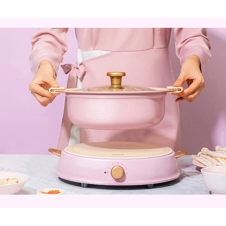 เตาไฟฟ้าอินดักชั่น + หม้อเคลือบเซรามิก พร้อม ฝาปิดแก้วใส แบรนด์ RICOPA ญี่ปุ่น-flashsale