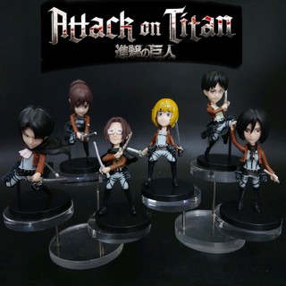 ฟิกเกอร์ โมเดล Attack on Titan ขนาด 8 Cm ครบชุด 6 ตัว ราคาถูก สินค้าพร้อมส่งทันที มีมาน้อย หายาก งานใช้ได้