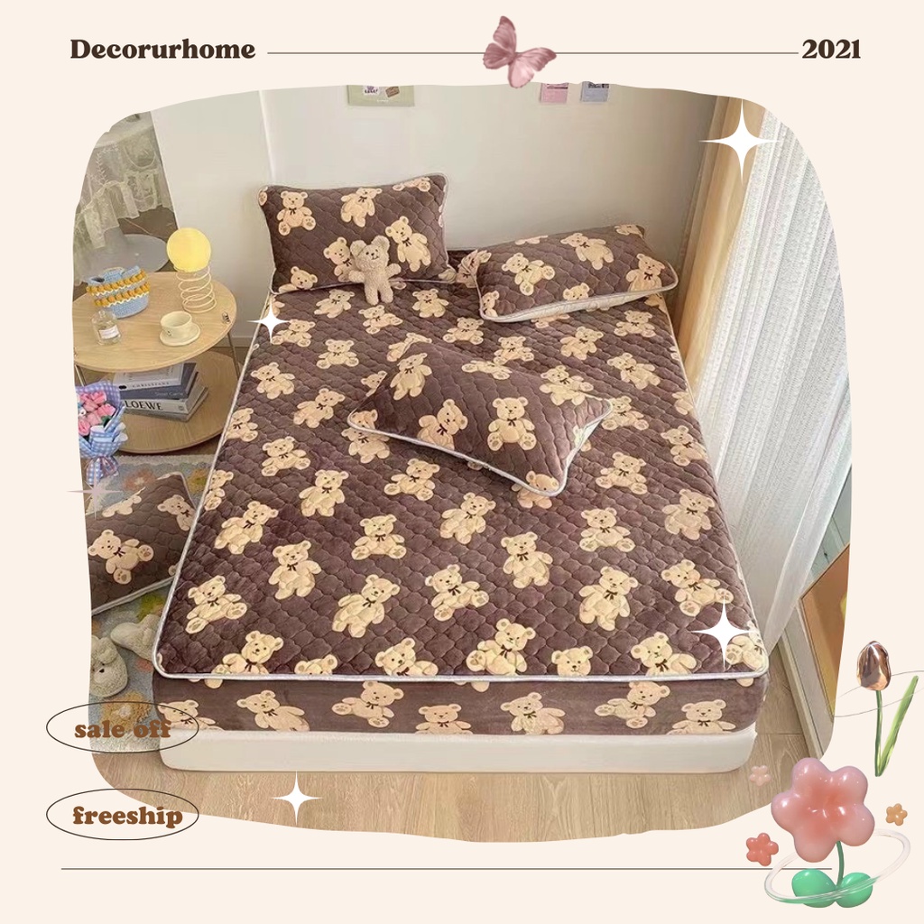 FELT FELT FELT| SET 3 ชิ้น SUPER CUTE TEDDY COTTON FELT BEDDINGS