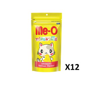 Me-o ทรีตแมวมีโอ ขนมแมว รสปลาแซลมอน ขนาด 50g. (x12 ซอง)