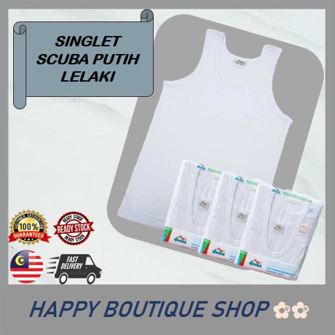 701V-ORIGINAL SCUBA SINGLET PUTIH LELAKI