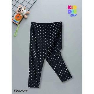 KiddeeCrew เลกกิ้งเด็กผู้หญิงสีดำวงกลมขาวเล็ก Black Small Polka Dot Legging เหมาะสำหรับอายุ 1-10 ปี