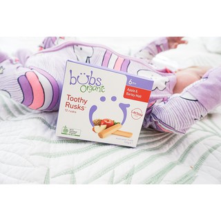 Bubs Organic Apple &amp; Barley Lactose Free Toothy Rusk 100g