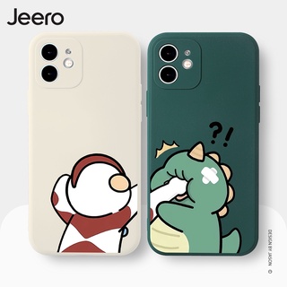 Jeero เคสคู่ เคสไอโฟน คู่รัก ขอบเหลี่ยมกันกระแทกซิลิโคนนุ่มการ์ตูนน่ารักตลก เคสโทรศัพท์ Compatible for iPhone 15 14 13 12 11 Pro Max SE 2020 X XR XS 8 7 ip 6S 6 Plus HFE1090