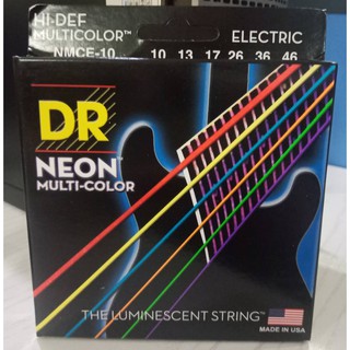 สายกีต้าร์ไฟฟ้าเคลือบเรืองแสงสีรวม DR Strings รุ่น NEON MULTI-COLOR Electric Guitar Light