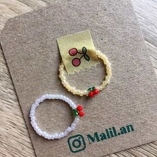 New !! แหวนลูกปัดเชอรี่