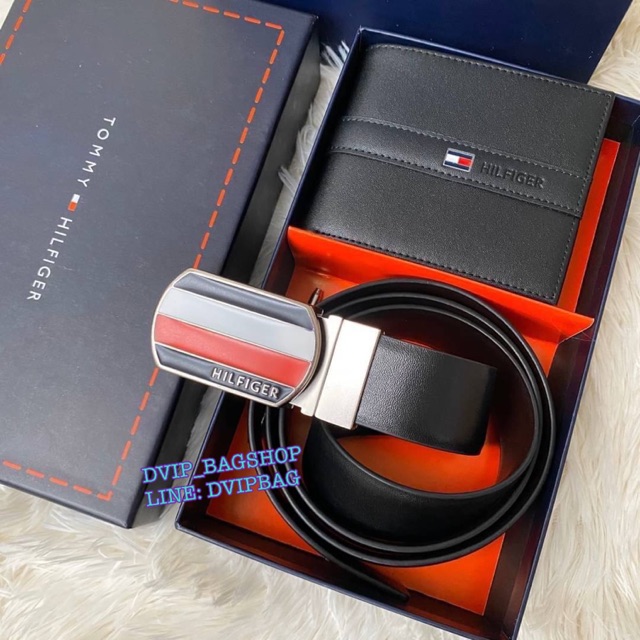 tommy hilfiger wallet and belt set