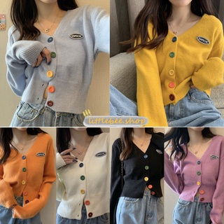 littlebee K101✨พร้อมส่ง✨เสื้อกันหนาวผู้หญิง เสื้อแจ็คเก็ตบาง เสื้อแขนยาว เสื้อคาร์ดิแกน เสื้อแฟชั่น