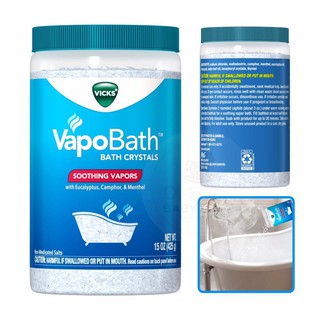 ✈️PRE-ORDER✈️ เกลืออโรมาบรรเทาอาการคัดแน่นจมูกและไอ Vicks VapoBath Soothing Vapors Bath Crystals