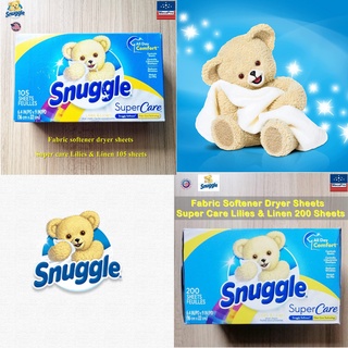 Snuggle® Fabric Softener Dryer Sheets Super Care Lilies &amp; Linen แผ่นหอม แผ่นหอมอบ กลิ่นลิลี&amp;ลินิน