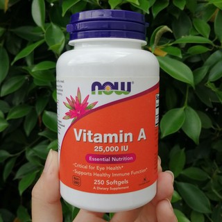 วิตามินเอ Vitamin A 25,000 IU 250 Softgels (Now Foods®) Kosher บำรุงสายตา ลดการอักเสบของสิว เพิ่มภูมิต้านทาน