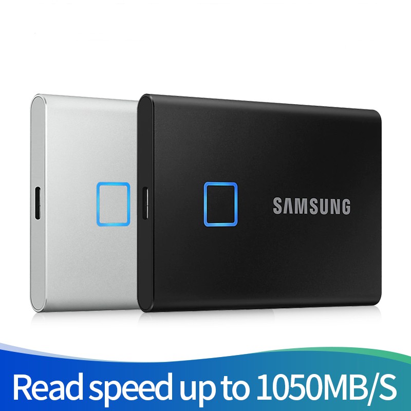 Samsung T7 Touch SSD 2TB 1TB 500GB USB3.2 การจดจําลายนิ้วมือปลดล็อค Type-C อินเทอร์เฟซแบบพกพา Solid 