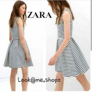 Zara : Black&amp;White Striped Skater Dress