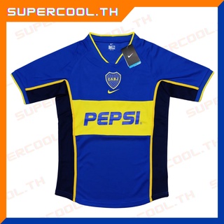 Boca Juniors 2002/03 Home Retro เสื้อบอลย้อนยุคโบค่าจูเนียส์ เสื้อโบค่าจูเนียส์ย้อนยุค cabj Pepsi