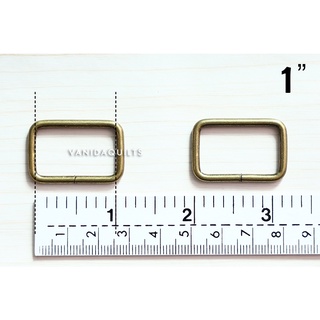 ห่วงสี่เหลี่ยม ขอบกลม สีทองเหลือง 1 นิ้ว หรือ 2.5 cm (10ชิ้น) (รหัส xun0199)