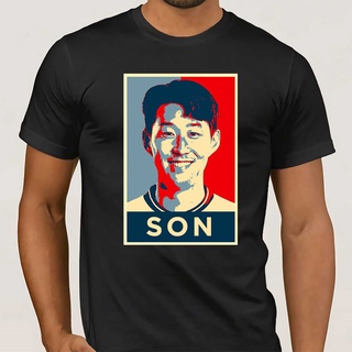 เสื้อยืดสีขาวเสื้อยืด ผ้าฝ้าย พิมพ์ลาย Son Heung-Min Portrait สําหรับผู้ชาย และผู้หญิงS-4XL