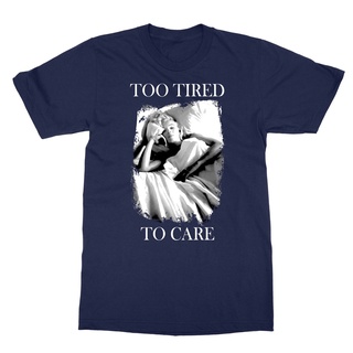 เสื้อยืดคอกลม พิมพ์ลาย Marilyn Monroe Too Tired ยอดนิยม ขายส่ง