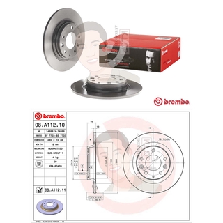 08 A112 11 จานเบรค ล้อ R (ยี่ห้อ BREMBO) รุ่น UV MAZDA MX-5 NC ปี 2005-2014