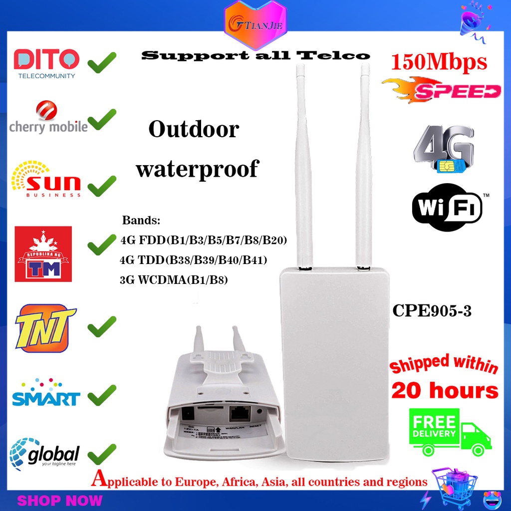 4G LTE FDD/TDD WIFI AP เราเตอร์ไร้สายกลางแจ้งโมเด็ม LAN/WAN พอร์ตกันน้ํา роутер ซิมการ์ดข้อมูล wi fi