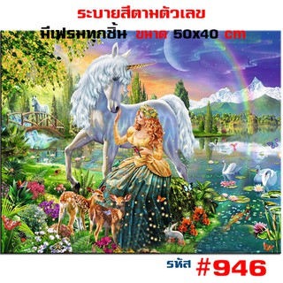 946 รูปวาด ขึงเฟรมไม้ HOME DIY สินค้าอยู่ไทยพร้อมส่ง ภาพวาดสีน้ำมัน ภาพระบายสีตามตัวเลข ขนาด40x50cm ขึงเฟรมไม้!!