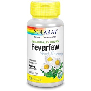 Solaray, Organically Grown Feverfew, 455 mg, 100 VegCaps