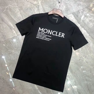 Mengkou Moncler &lt; Tag+Collar Label &gt; เสื้อยืดแขนสั้น ผ้าฝ้ายแท้ พิมพ์ลาย เข้ากับทุกการแต่งกาย สไตล์ยุโรป อเมริกัน แฟชั่นฤดูร้อน สําหรับผู้ชาย และผู้หญิง