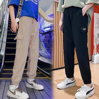 ELAND_SHOPกางเกงขาจั๊ม มี2 สี เอวยางยืด ผ้าหนายืด กระเป๋าข้างตรงเข่า