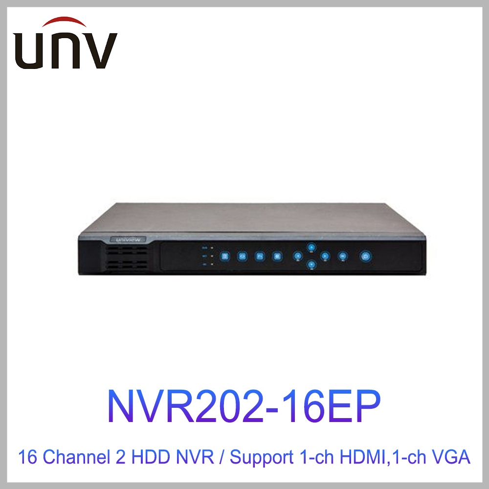 UNV / NVR202-16EP / เครื่องบันทึกภาพ กล้องวงจรปิด / 16-ch / 160Mbps /  Remote Users 128
